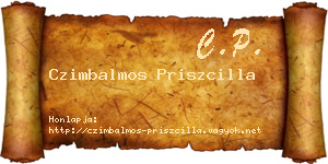 Czimbalmos Priszcilla névjegykártya